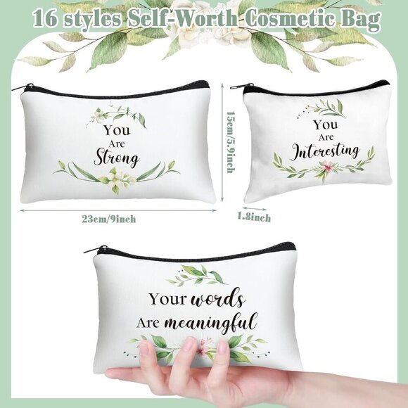 16 Pcs Christian Cosmetic Bags Bulk Christian Inspirational Gift for Women Relig - Picture 3 of 7